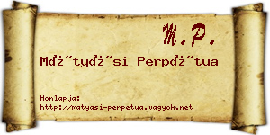 Mátyási Perpétua névjegykártya